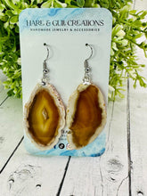 Load image into Gallery viewer, Genuine Brown Tone Agate Slice Dangles
