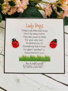 “Glad I Spotted You!” ~ Lady Bug Earrings