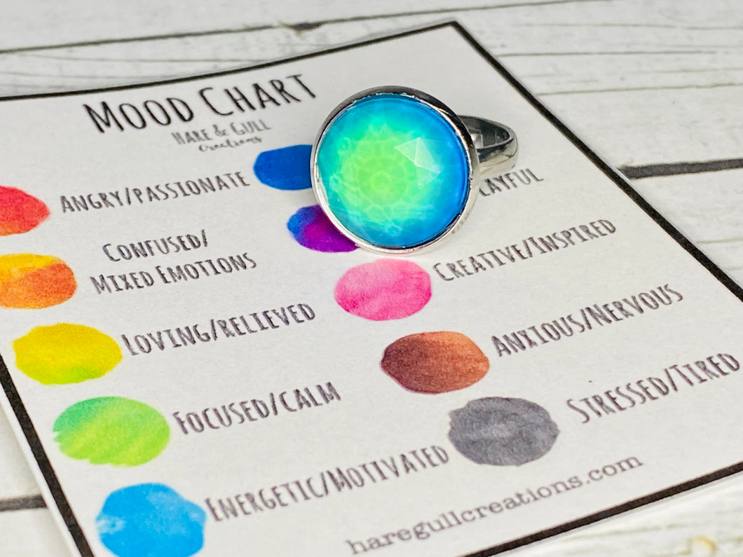 Round Faceted Mood Ring - 14mm