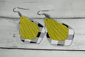 Plaid and Mustard Dangles
