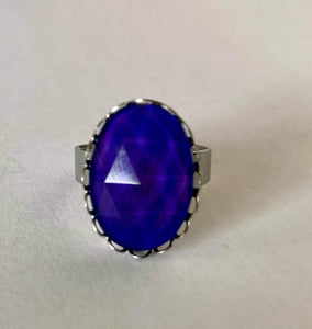 Faceted Oval Mood Ring - 13x18mm
