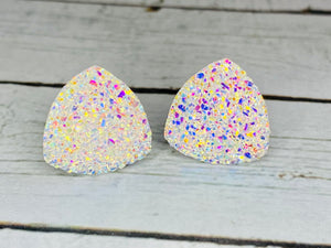 Clear Iridescent Triangle Druzy! NEW 16mm