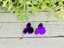 Load image into Gallery viewer, Purple Mirror Girl Mouse Earrings
