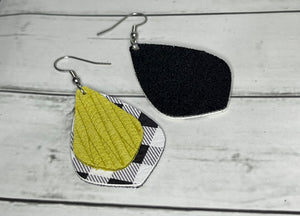 Plaid and Mustard Dangles