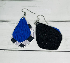 Plaid and Blue Dangles