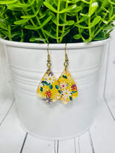 Load image into Gallery viewer, Yellow Floral Acrylic Dangles

