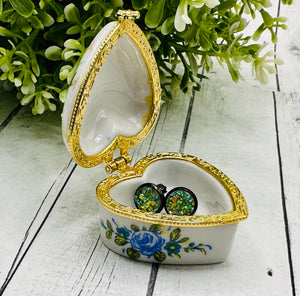 Vintage Floral Ceramic Trinket Box
