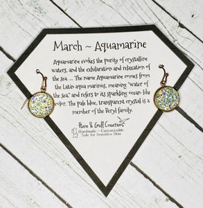 March Birthstone Earrings ~ Aquamarine