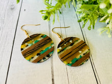 Load image into Gallery viewer, Wood &amp; Resin round Dangles
