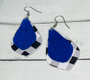 Plaid and Blue Dangles