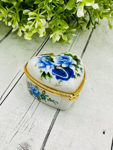 Vintage Floral Ceramic Trinket Box