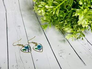 Forget Me Not Delphinium - Flower Heart Dangles