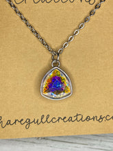 Load image into Gallery viewer, Clear Iridescence Triangular Crystal Necklace &amp; Earring Set
