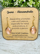 Load image into Gallery viewer, NEW Crystal Birthstone Earrings w/ meaning card
