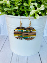 Load image into Gallery viewer, Wood &amp; Resin round Dangles
