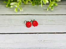 Load image into Gallery viewer, Maraschino Cherry 🍒 6mm Druzy Earring Studs
