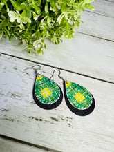 Load image into Gallery viewer, Green &amp; Yellow Plaid Dangles
