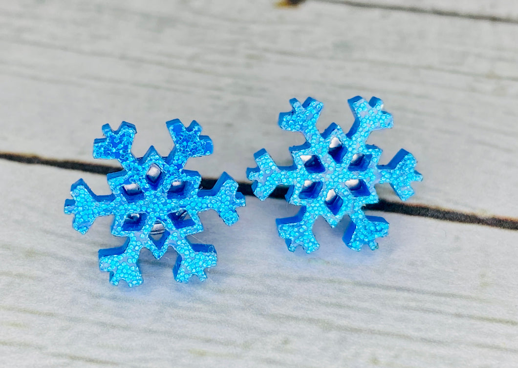 Blue Glitter Snowflakes