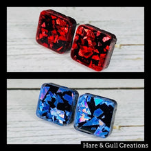 Load image into Gallery viewer, Radiant Squares cabochon Earrings
