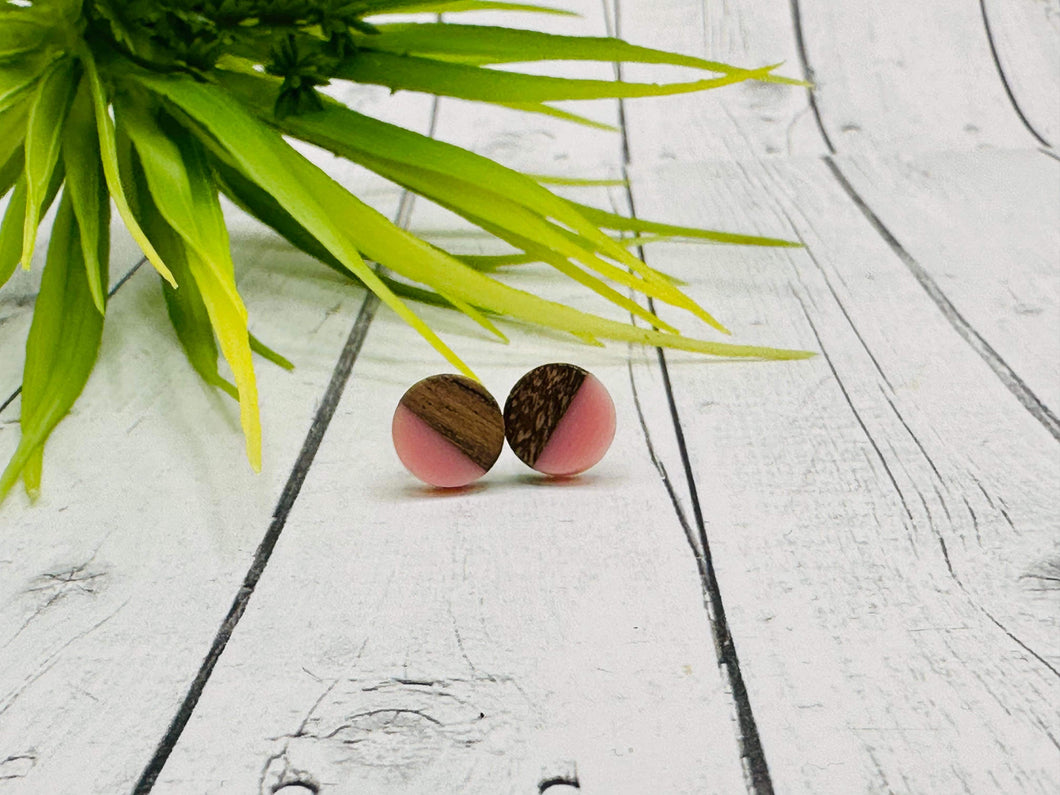 Color Pop Wood & Resin Earrings - 10mm