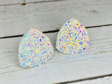 Load image into Gallery viewer, Clear Iridescent Triangle Druzy! NEW 16mm
